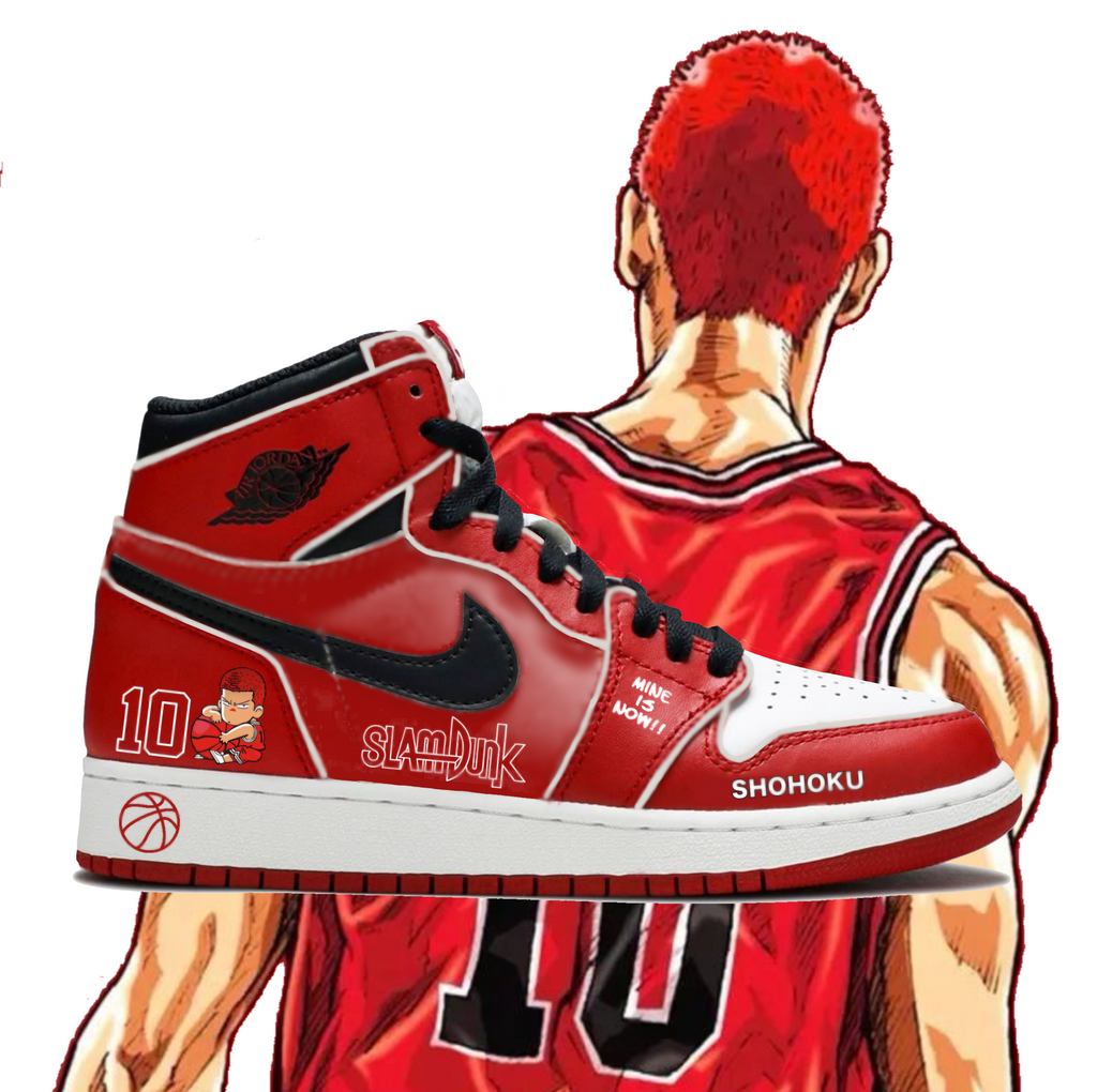 Air Jordan 1 Mid Chicago Slam Dunk Design Custom Paint Sneakers