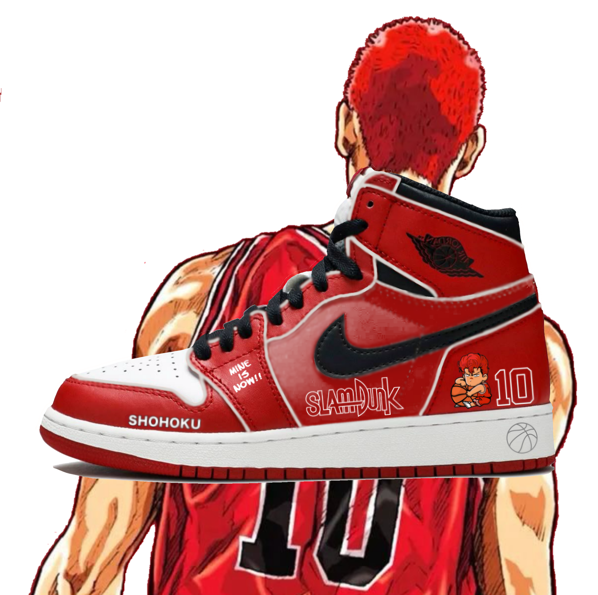 Air Jordan 1 Mid Chicago Slam Dunk Design Custom Paint Sneakers