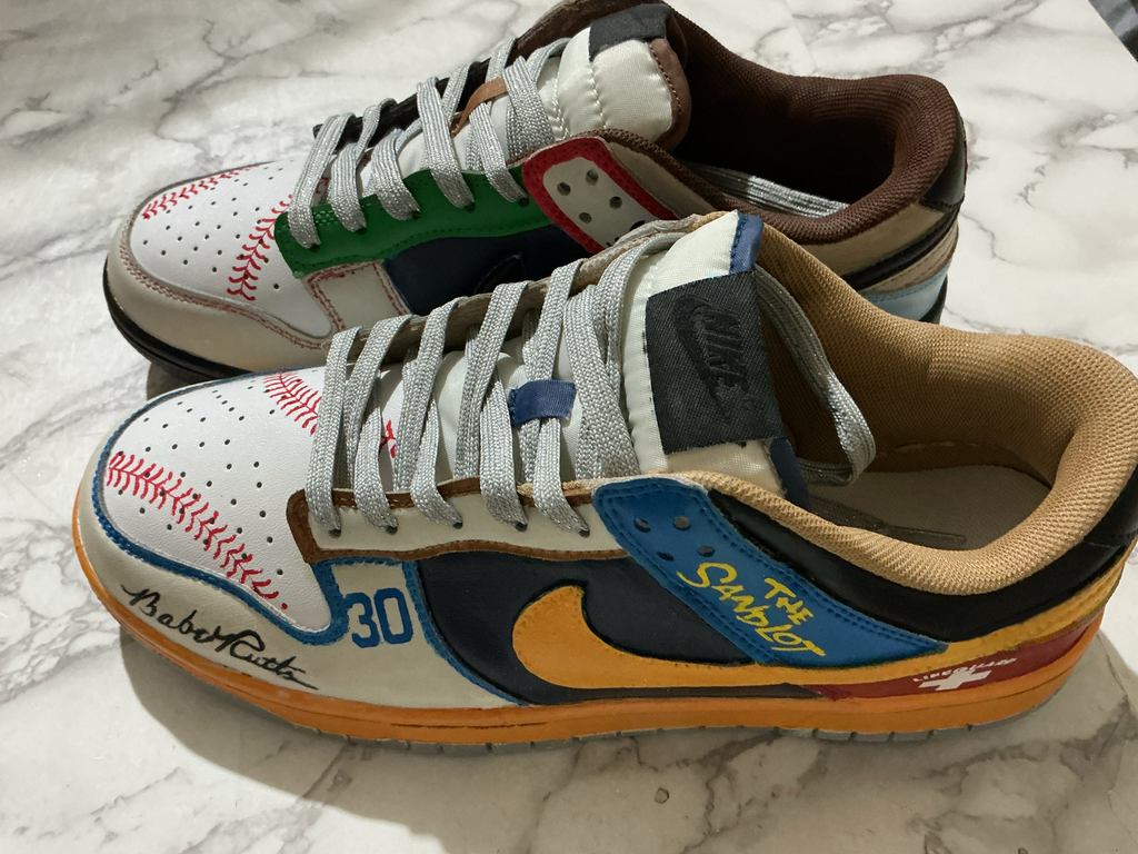 Unisex SB Dunk Low × The Sandlot Custom Paint Sneakers