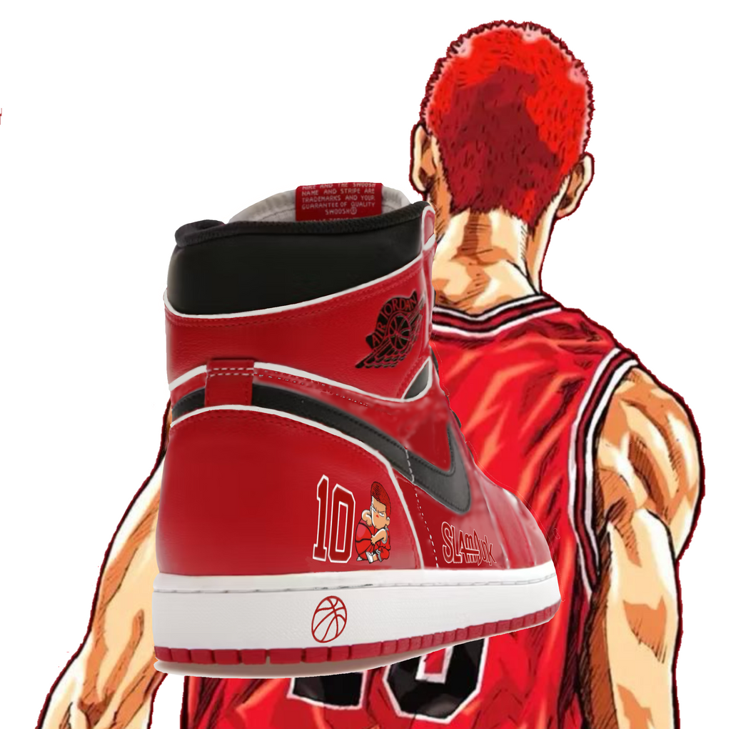 Air Jordan 1 Mid Chicago Slam Dunk Design Custom Paint Sneakers